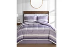 Austin Stripe Solid Reversible 8 Pcs Queen Comforter Set - Lavender. Fixed Price $46.10.