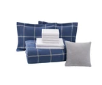 Mainstays Navy Windowpane 10 Piece Bed Bag Comforter Set With Sheets, Full.. Fixed Price $24.99.