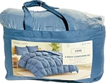 Casual Living Zuri Mega Puff 3-PC Reversible Comforter Set, King Blue 102"X92". Fixed Price $50.00.