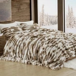 Fluffy Faux Rabbit Fur Comforter Set King Size, Striped Stitching Tie-dye Kha.... Fixed Price $168.67.