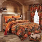 Orange Camo Queen Comforter 1 Pc Woods 94" X 86". Fixed Price $65.50.