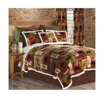 Carstens Patchwork Lodge Plush Bedding Set, King, Multi. Fixed Price $201.24.