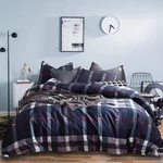 Houseri Navy Blue Plaid Comforter Set - Queen Size Teen Boys Bedding With Dar.... Fixed Price $103.07.