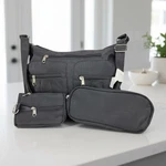 Miles Kimball Crossbody Bag Organizer 3PC Set Black Microfiber Wallet Case Nwt. Fixed Price $19.95.