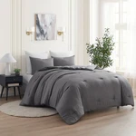 Kathy Ireland 3-PIECE Gray Waffle Down Alternative Comforter Set -queen. Fixed Price $90.55.