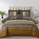 Boho Paisley Floral Striped Comforter Set 8-PCS In Bag Microfiber All Seasons. Fixed Price $79.89.