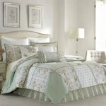 Laura Ashley Comforter Set Queen Size Reversible Green Floral Design (4-PIECE). Fixed Price $275.99.