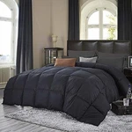 Goose Down Comforter, 100% Egyptian Cotton Black (size: King 106 X 90). Fixed Price $53.29.