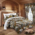 9 Pc White Snow Woods Camo Mixed Size Set, King Comforter With Queen Sheets. Fixed Price $104.39.