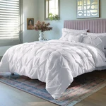 8PC King Pinch Pleat Comforter And Sheet Set White - Threshold. Fixed Price $43.99.