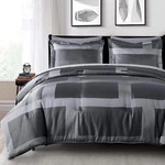 Chezmoi Collection Hamilton 7-PIECE Geometric Block Jacquard Bed In Bag Set. Fixed Price $104.99.