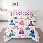 Jejeloiu Cute Princess Bedding Set Full Size Castle Comforter Kids. Fixed Price $33.83.