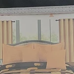 Polka Dot Comforter Set Black Gold Yellow Curtains Pillow Shams Bedroom. Fixed Price $130.00.