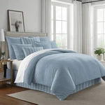 Colcha Linens Shay Solid Cornflower Blue 8 Piece Comforter Set. Fixed Price $1020.00.