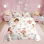 Erosebridal Fairy Garden Twin Comforter Set,cute Pink Floral Bedding Sets For.... Fixed Price $62.90.