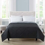 Mainstays Reversible Microfiber Comforter, Black, Full/queen,soft And Durable. Fixed Price $30.33.