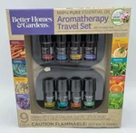 Better Homes & Gardens Aromatherapy Essential Oils 8 Pk Travel Set Carrying Case. Fixed Price $14.99.