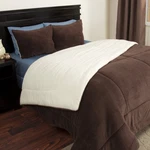 Lavish Home Bh 3 Piece Sherpa/fleece Comforter Set - Full/queen, Chocolate. Fixed Price $81.63.