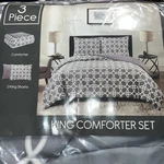Keeco Carlisle 3 Piece Polyester Reversible Comforter Set, King. Fixed Price $43.42.