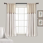 Lush Decor Linen Button Farmhouse Curtains, Single Panel, Pleated Two Tone. Fixed Price $38.99.