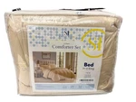 Sweet Home Collection 8-PIECE Dobby Stripe Bed In Bag Beige Queen. Fixed Price $50.00.