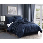 Queen 10PC Destiny Comforter Set Blue - Riverbrook Home: Polyester,. Fixed Price $49.99.