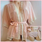 New Vtg Undercover Wear Silky Nylon Panty & Bed Jacket Robe Set Size Sm. Fixed Price $39.00.