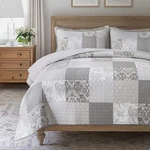 Slpr Silver Linings Cotton Quilt Set - Twin Size With 1 Sham, Neutral Pieced .... Fixed Price $109.35.