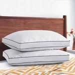 Grey Goose Down Feather Gusseted Pillows Of 2 Luxury Bed Queen Size. Fixed Price $56.99.