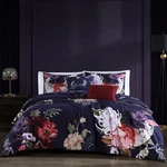 Bebejan Deep Purple Garden 5 Piece Reversible Comforter Set 100% Cotton Sateen. Fixed Price $131.03.