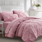 Ubauba 7PC King Comforter Set With Sheets, Pintuck Bed Bag, Pink, New!. Fixed Price $39.99.