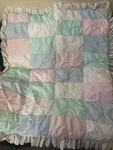 Vtg Pastel Puffy Girls Baby Crib Comforter Eyelet Ruffle Glenna Jean 1990 Usa. Fixed Price $58.00.