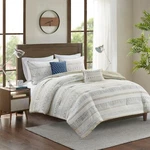 Park 5 Piece Printed Seersucker Comforter Set With Throw Pillows Queen King Size. Fixed Price $371.66.