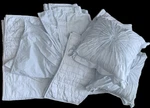 Laura Conrad Kohls Pintuck Ruched Lt. Blue 6 Pc Queen Comforter Bedding Set Guc. Fixed Price $149.95.