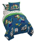 Minecraft Twin Comforter Set - 5 Piece Bedding Includes Sheet & Pillow. Fixed Price $99.18.