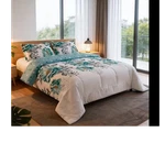 Floral Teal, White, Gray Comforter Set With Pillow Shams Bedroom. Fixed Price $30.00.