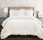 Lush Decor Comforter Soft Ruffled Bedding With Matching Sham Cozy Twin Size. Fixed Price $34.95.