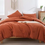 Rosgonia Queen Comforter Set Burnt 90"X90", Terracotta. Fixed Price $72.99.