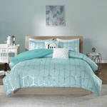Intelligent Design Raina Metallic 4-PC. Comforter Set, Twin/twin Xl Aqua/si.... Fixed Price $74.99.