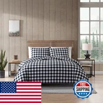 Eddie Bauer - Twin Duvet Cover Set Reversible Flannel Bedding Matching Sham. Fixed Price $53.45.