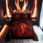 Castle Fairy Red Dragon Comforter Set Kids Boys Games Bedding Flame Wild .... Fixed Price $79.84.