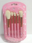 5 Piece Pink Makeup Brush Set For Face And Eyes With Butterfly Design. Fixed Price $7.25.