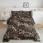 Leopard Comforter Set,twin Size Brown Quilt Set,animal Cheetah Bedding Comfor.... Fixed Price $46.01.