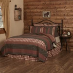 Rustic Queen Quilt Red Patchwork Beckham Cotton Striped Bedroom Decor Vhc Brands. Fixed Price $149.95.