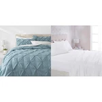 Amazonbasics 3 Piece Comforter Bedding With 4 Microfiber Sheet Set, Fu. Fixed Price $95.80.