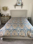 Croscill Queen Comforter 100% Cotton Luxury Bedding Blue Tan Beige With Designer. Fixed Price $39.00.