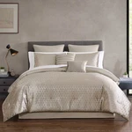 Hallmart Collectibles 12PC Queen Harlan Bedding Set Gold. Fixed Price $47.99.