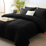 Comforter Set Queen 7 Pieces Black Bed In Bag Cozylux CLUS25G90B1QU Modern. Fixed Price $89.99.