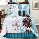 All American Collection 6PC Flower Printed Reversible Bedspread Set Dust Ruffle. Fixed Price $96.54.