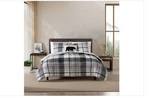 Eddie Bauer 2PC Twin Normandy Plaid Comforter Set Black: Microfiber Machine Wash. Fixed Price $33.00.